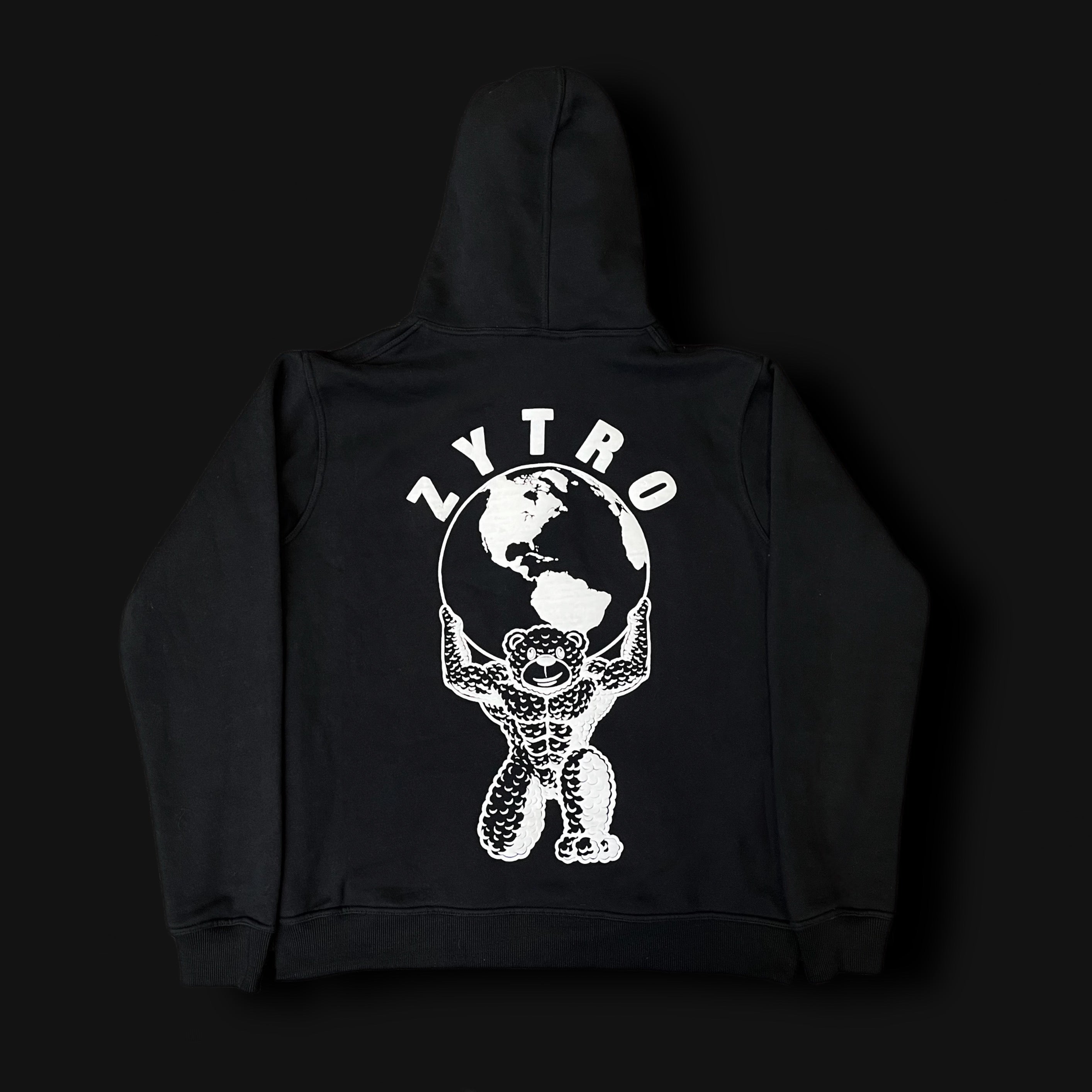 Bear Oversized Hoodie - Black