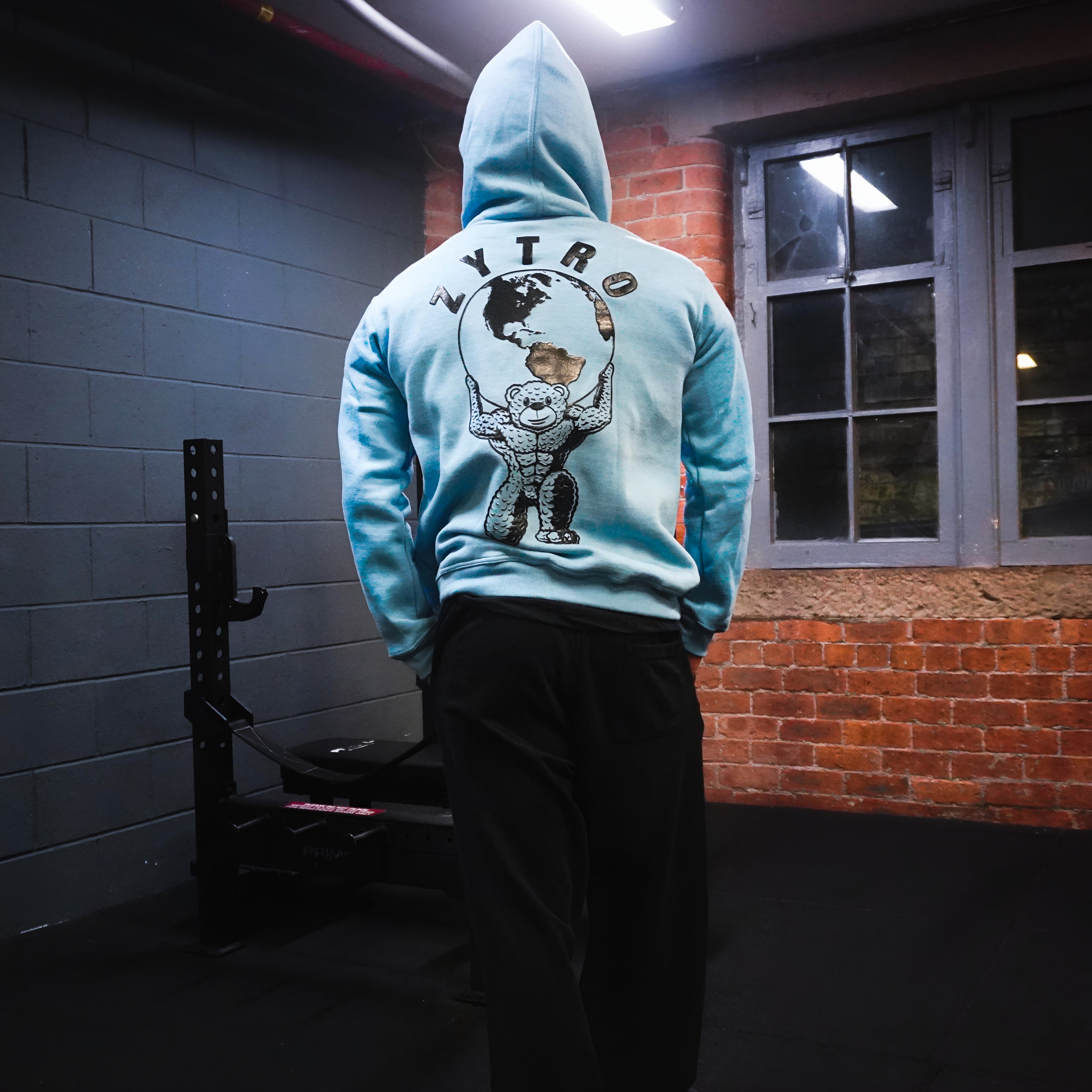 Bear Oversized Hoodie - Blue