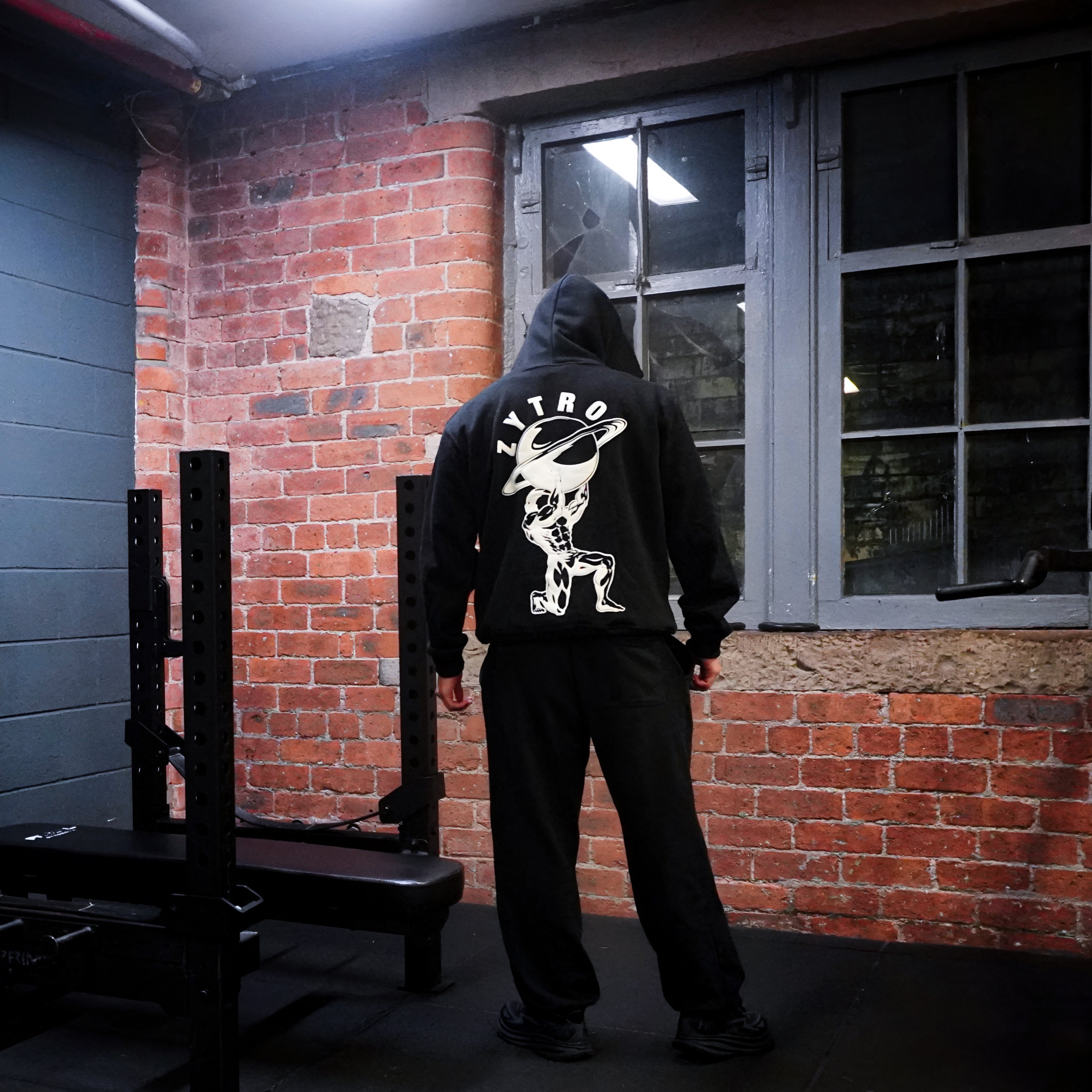 Gym hoodie, Zytro hoodie, atlas hoodie, ZytroAthletics, puff print, high qualtity, black atlas hoodie, zytroathleticshoodie